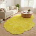 Nordic Minimalist Irregular Rugs Modern Abstract Art Deco Area Rug for Living Room Bedroom Dining Room 3x5 Soft Non Slip Thick Carpet Bright Yellow Vibrant Indoor Floor Mats Nursery Dorm Guestroom