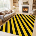 Yellow and Black Striped Door Mat for Entryway, Washable 2x3 Yellow and Black Small Rug, Modern Stripes Area Rugs for Bedroom Decor, Non Slip Low Pile Soft Front Door Rug D&T13
