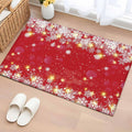 Winter Snowflakes Bright 2x3 Area Rugs for Living Room, Yellow Christmas Star Xmas Red Non Slip Floor Mat Washable Low-Profile Indoor Carpet for Bedroom, Dining Room, Bathroom