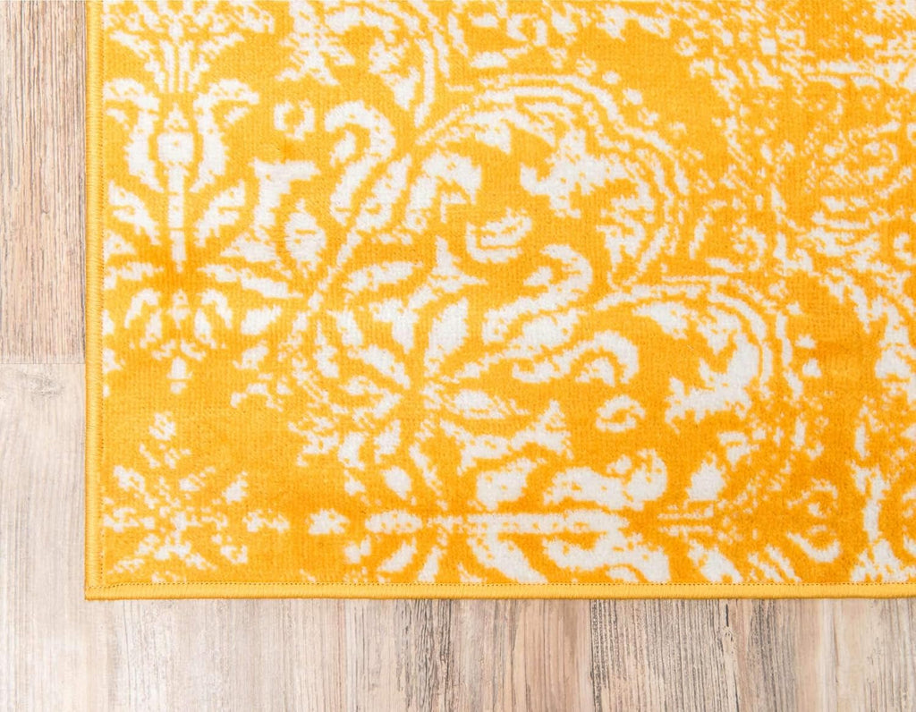 Sofia Collection Area Rug - Grand (5' 3" x 8' Rectangle, Yellow/ Ivory)
