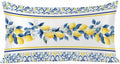 Lemon Floral Satin Pillowcase for Hair and Skin, Moroccan Lemon Yellow Blue Stripes Floral Silky Pillow Cases Standard Size with Zipper 1 Pack Soft Cooling Pillow Cover for Women Men, 20''x40''