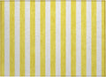 2' X 3' Yellow and White Striped Washable Indoor Outdoor Area Rug