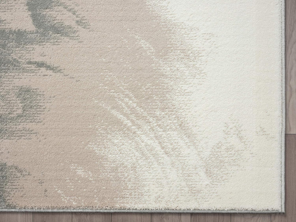 Rugs Modern 4' x 6' Neutral Beige & Cream Swirl Area Rug - Contemporary Geometric 3D Bedroom Rug