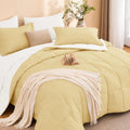 Full Comforter Set with Sheets - 7 Pieces Bed in a Bag Yellow Bedding Sets