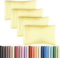 Queen Pillow Cases Set of 4 - Ultra Soft Cozy Pillowcase Covers - Yellow