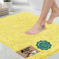 Bath Rug Mat for Bathroom, Absorbent Chenille, 60x24 Yellow