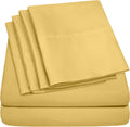 Full Size Bed Sheets - 6 Piece 1500 Supreme Collection Fine Brushed Microfiber Deep Pocket Full Sheet Set Bedding - 2 Extra Pillow Cases, Great Value, Full, Yellow