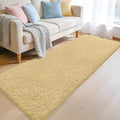 Soft Runner Rugs for Bedroom Shag Runner 2x6 Ft, Light Yellow